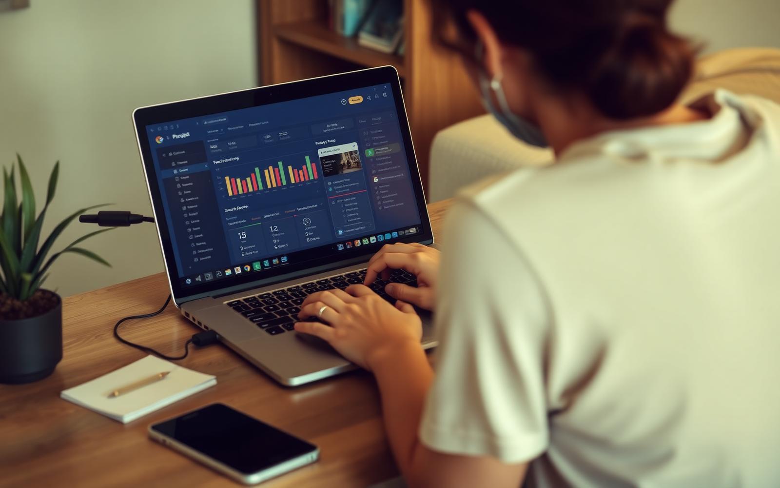 Teilnehmer arbeitet mit digitalen Lernunterlagen